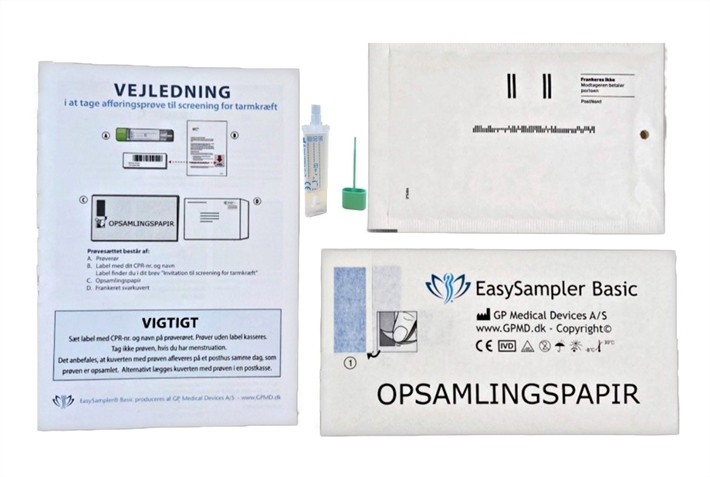 Oversigtsbillede af kit til tarmscreening.