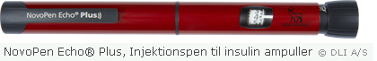 NovoPen Echo® Plus, Injektionspen til insulin ampuller
