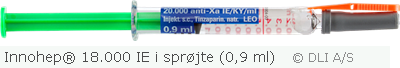 Innohep® 18.000 IE i sprøjte (0,9 ml)