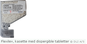 Flexilev, kasette med dispergible tabletter