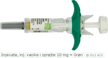 Injexate, inj. væske i sprøjte 10 mg = Grøn