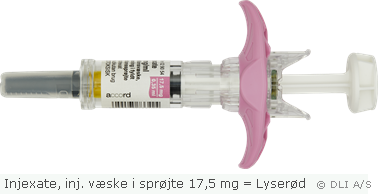Injexate, inj. væske i sprøjte 17,5 mg = Lyserød