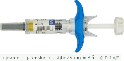 Injexate, inj. væske i sprøjte 25 mg = Blå