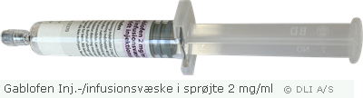 Gablofen Inj.-/infusionsvæske i sprøjte 2 mg/ml