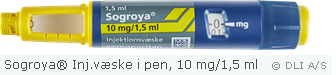 Sogroya® Inj.væske i pen, 10 mg/1,5 ml